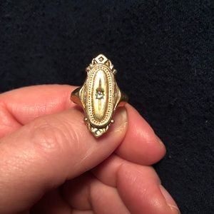 Vintage Avon Victorian Ring with Rhinestone